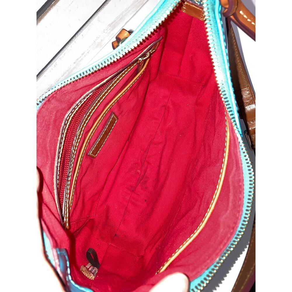 DOONEY & BOURKE BLUE/ TEAL MEDIUM PATTON LEATHER HOBO BAG - Picture 12 of 14
